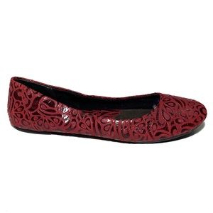 Leather Embossed Flats Burgundy B.O.C. by Born